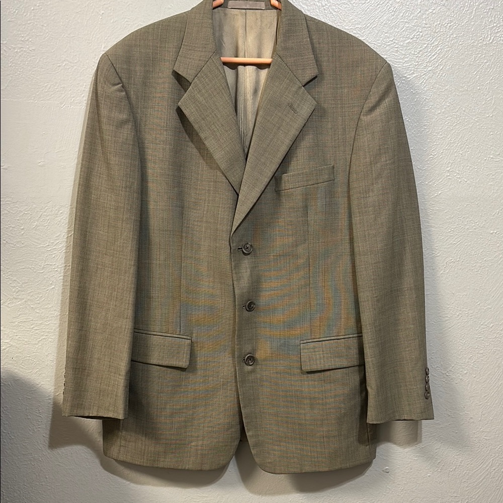 OLIVER Elman Tan Men’s Button Blazer 100% Worsted Wool  SZ L